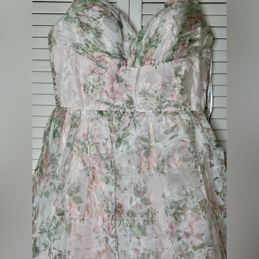 NWT Jovani Light Pink Floral A Line 37531 Gown 12 - Picture 6 of 13